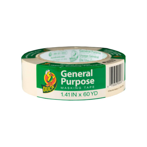 Duck Brand 394697 General Purpose Masking Tape, 1.41-Inch by 60-Yard, Single Roll, Beige
