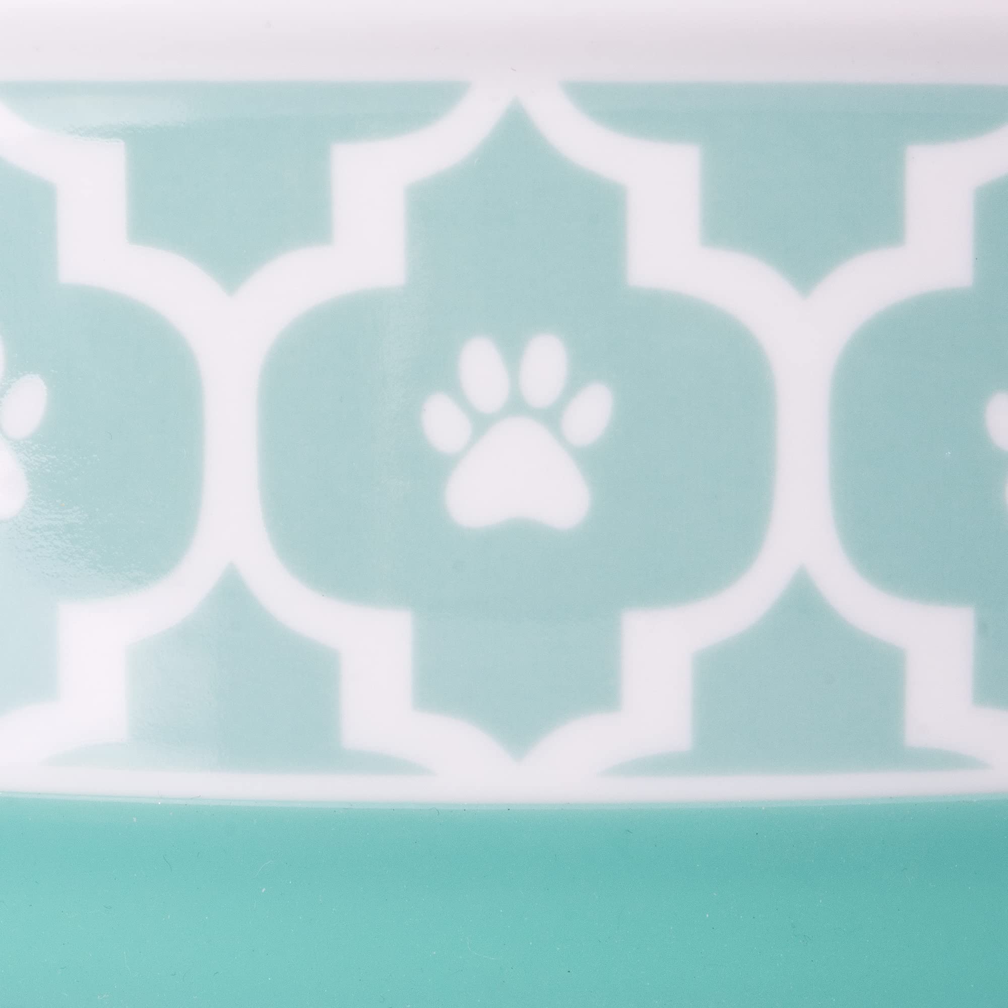 Bone Dry Lattice Collection Pet Bowl & Canister, Medium Set, 6x2", Aqua, 2 Count