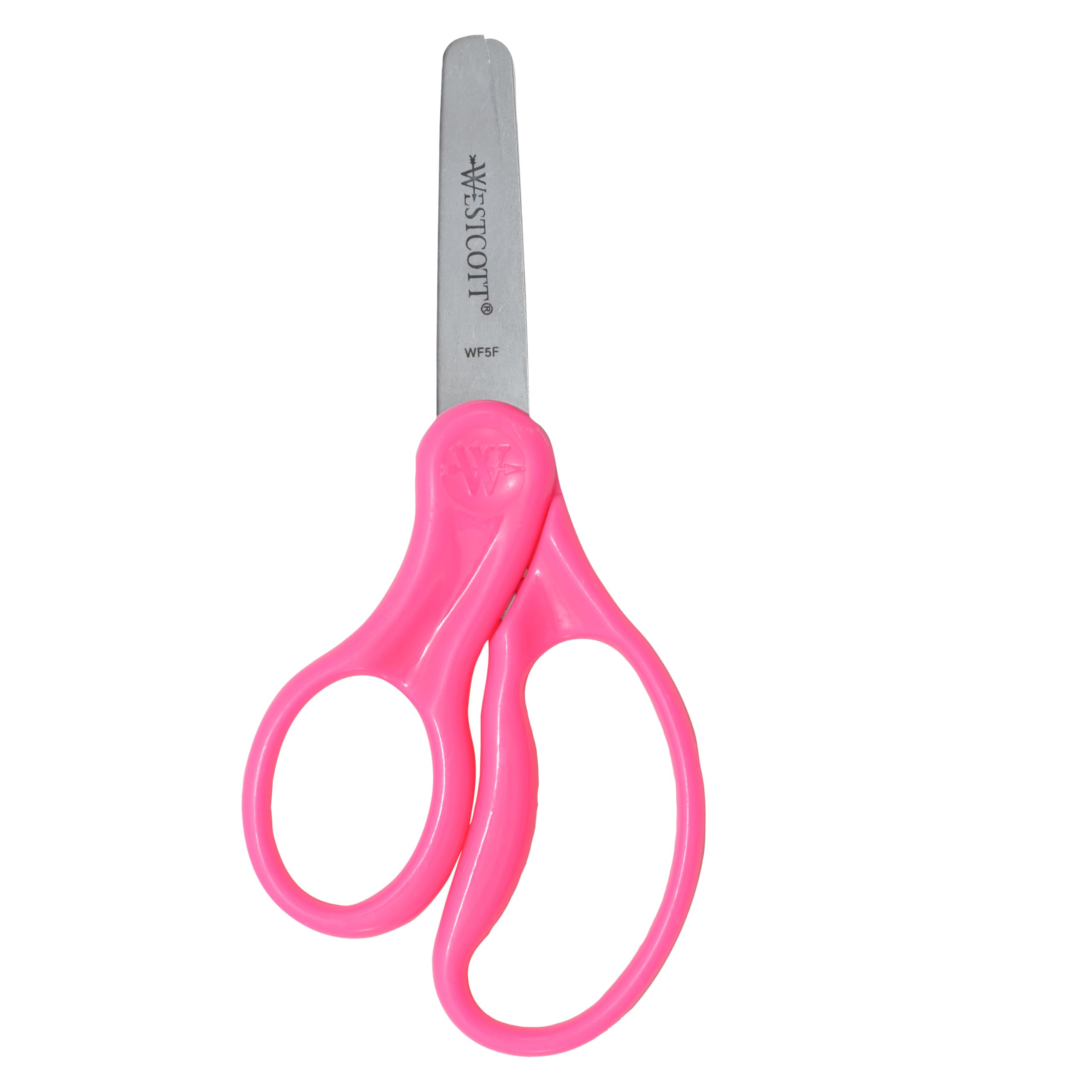 Westcott 13594 Left-Handed Scissors, Hard Handle Kids' Scissors, Back to School, Classroom Supplies, Ages 4-8, 5-Inch Blunt Tip, Color Varies