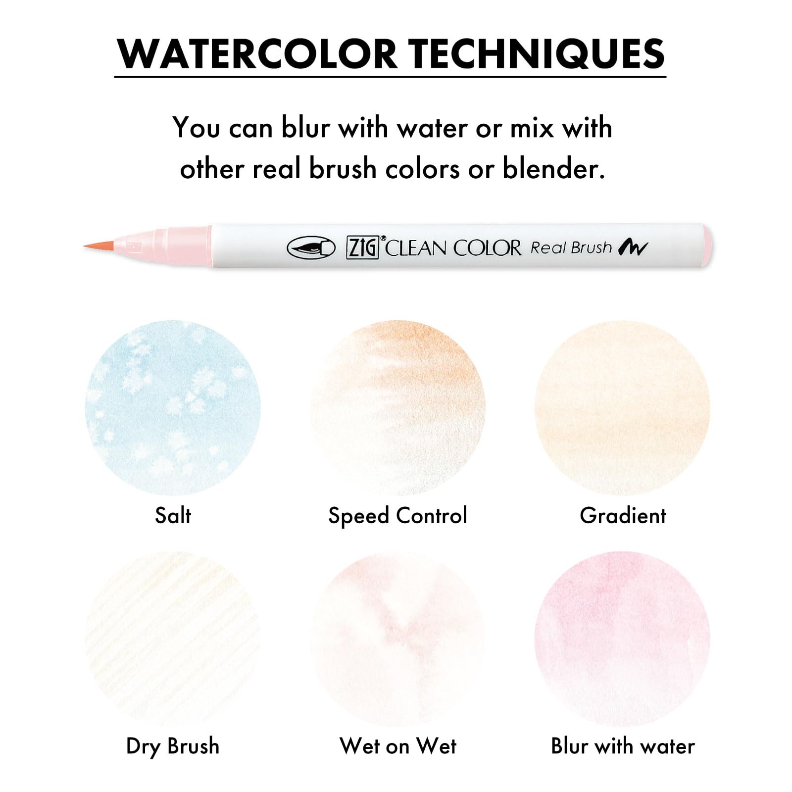 Kuretake ZIG CLEAN COLOR Real Brush 6 colors set Portrait colors Ⅰ