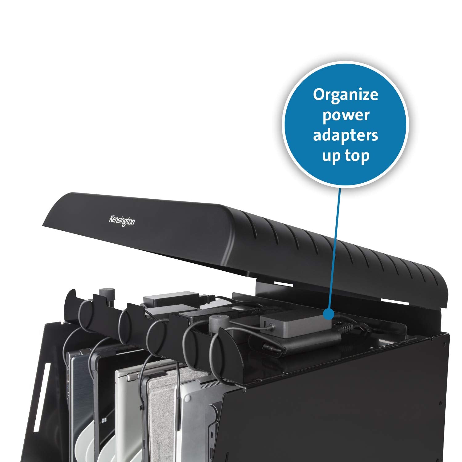 Kensington 12-Device Laptop & Tablet AC Charging Station for Up to 14 inch Laptops - Metal Storage Cart for Chromebook, Surface Pro, MacBook, iPad, with Cord Organizer & 12 Outlets, K62878NA