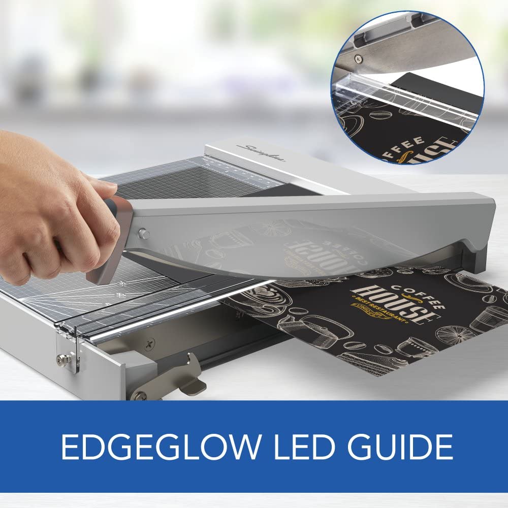 Swingline Paper Cutter, Guillotine Trimmer with EdgeGlow LED Cut Guide and Tempered Glass Surface, 15" Cut Length, 25 Sheet Capacity, ClassicCut 1525G (G7010006)