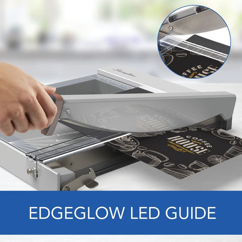 Swingline Paper Cutter, Guillotine Trimmer with EdgeGlow LED Cut Guide and Tempered Glass Surface, 15" Cut Length, 25 Sheet Capacity, ClassicCut 1525G (G7010006)