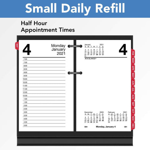2021 Daily Desk Calendar Refill by AT-A-GLANCE, 3-1/2" x 6", Loose-Leaf, with Monthly Tabs (E717T5021)