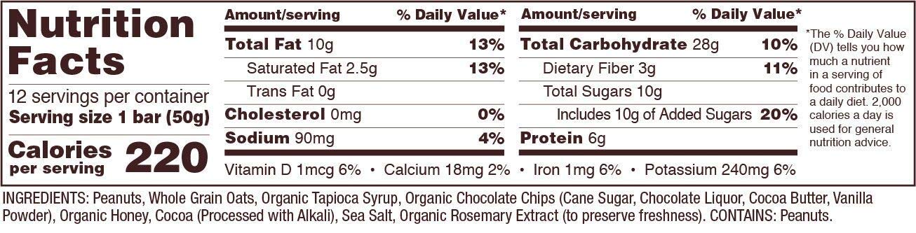 Bob's Red Mill Peanut Butter Chocolate & Oats Snack Bar – 1.76 Ounce (Pack of 1) - Gluten Free, Non-GMO, Whole Grain