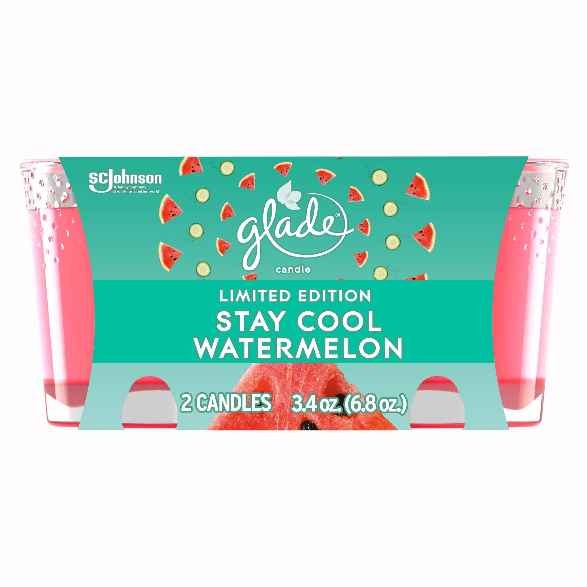 Glade Candle Jar Stay Cool Watermelon 2 Count