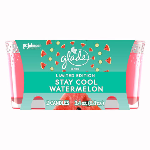 Glade Candle Jar Stay Cool Watermelon 2 Count