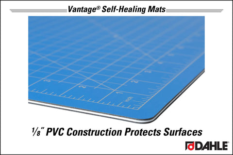 Dahle Vantage 10691 Premium Self-Healing Cutting Mat, 12"x18", 1/2" Grid, 5 Layers for Max Healing, Perfect for Crafts & Sewing, Blue