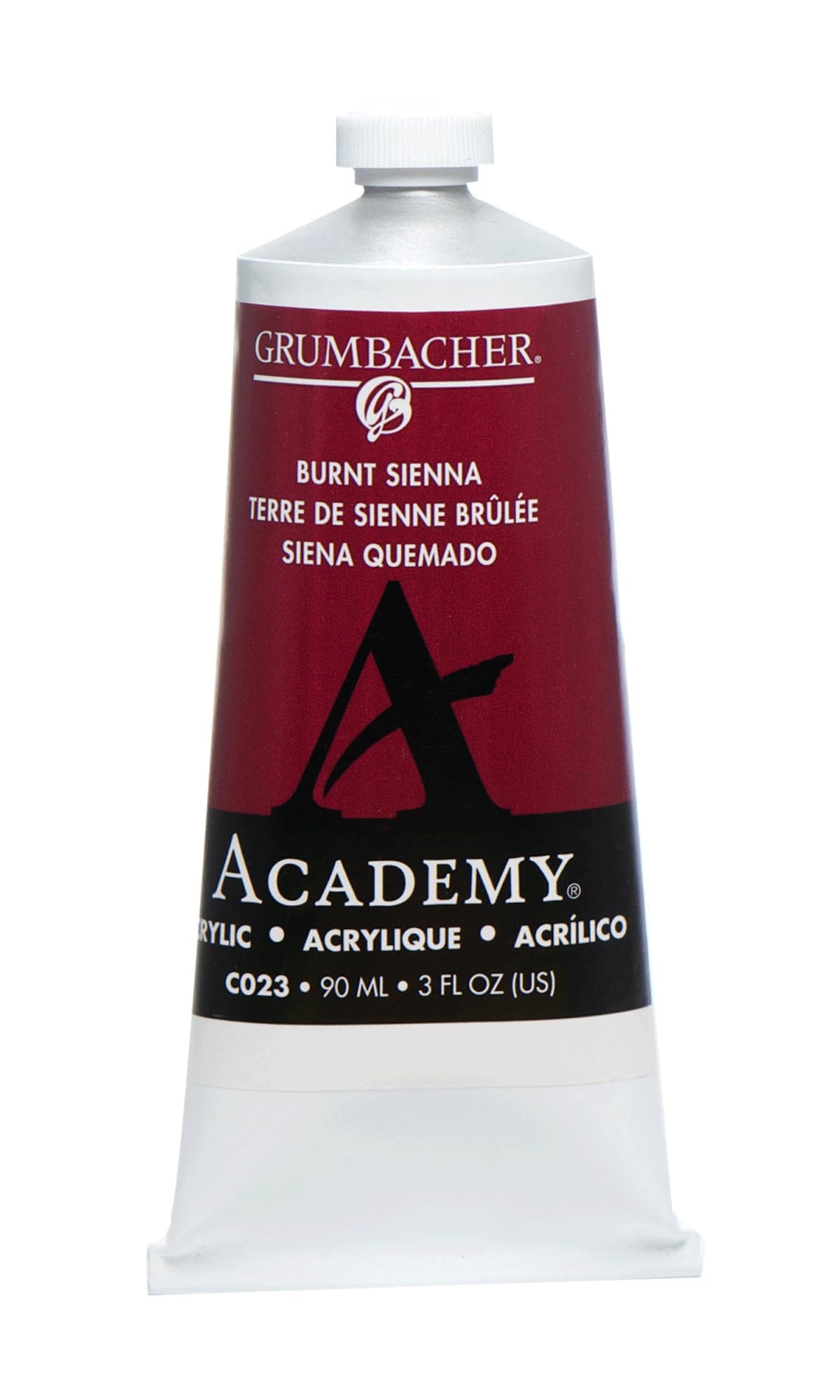 Grumbacher Academy Acrylic Paint, Gloss, 90ml/3 oz Metal Tube, Burnt Sienna