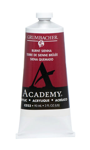 Grumbacher Academy Acrylic Paint, Gloss, 90ml/3 oz Metal Tube, Burnt Sienna