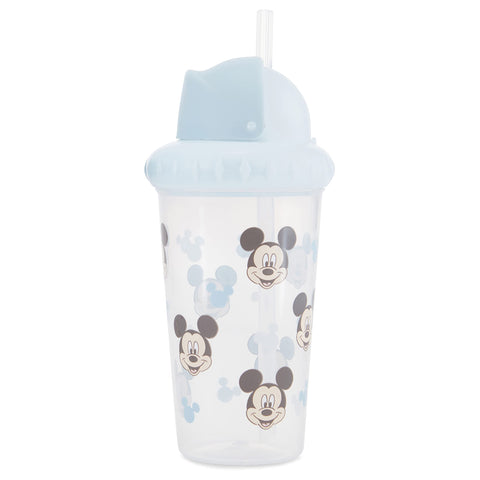Disney Toddler Sippy Cups for Boys and Girls | 10 Ounce Sippy Cup Pack of Two with Straw and Lid | Durable Blue Leak Proof Travel Water Bottle for Toddlers