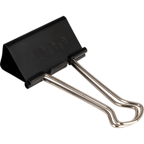 ACCO Brands Binder Clips, Large, 1 Box, 12 Clips/Box (72100)