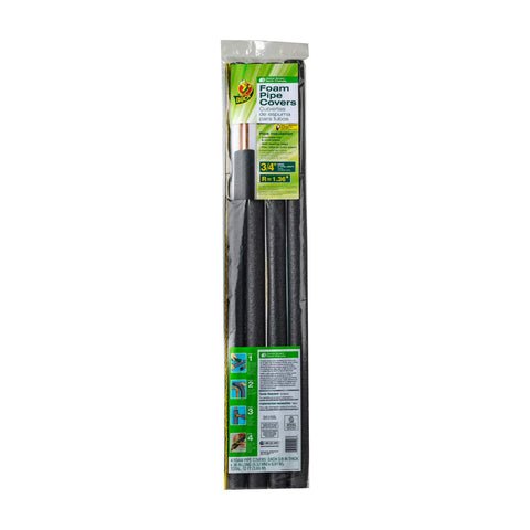 Duck Brand Insulating Foam Pipe Covers, 0.75-Inch by 3-Feet, Pack of 4 Sticks, 1285241