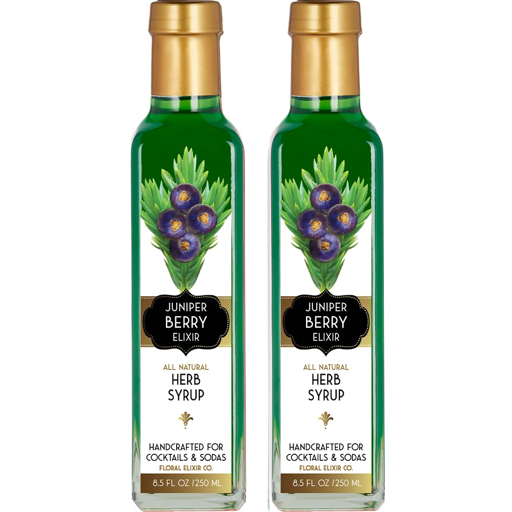 Floral Elixir Co. - All Natural Syrups for Cocktails & Sodas (2 x 8.5 oz) (Juniper Berry)