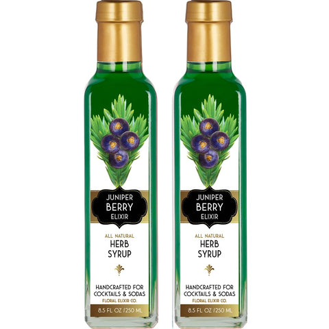 Floral Elixir Co. - All Natural Syrups for Cocktails & Sodas (2 x 8.5 oz) (Juniper Berry)