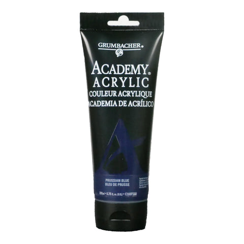 Grumbacher Academy Acrylic Paint, Gloss, 200ml/6.8 oz Plastic Tube, Prussian Blue (C168P200)