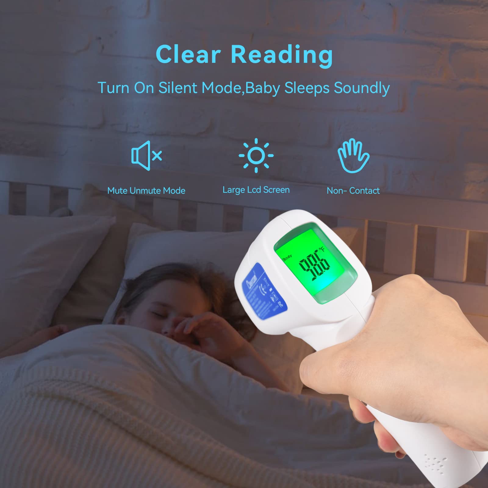 Berrcom Digital Non Contact Infrared Forehead Thermometer Contactless Thermometer 3 in 1 for Kids Infant Adult Fever Check Thermometer Temperature Gun for Baby