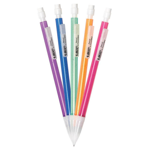BIC Xtra-Sparkle Number 2 Mechanical Pencils With Erasers, Medium Point (0.7mm), 15-Count Pack, Cute Mechanical Pencils for Girls, Boys and Adults