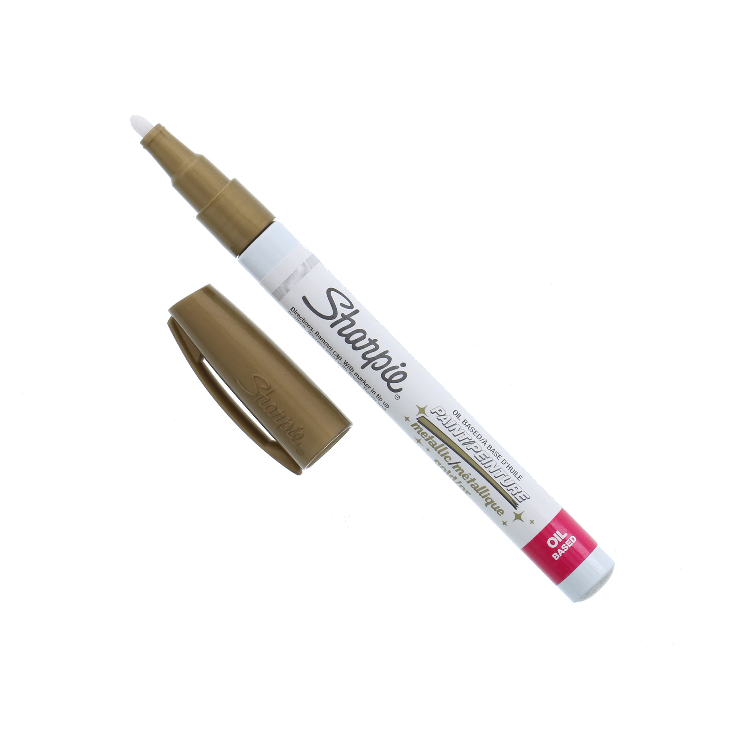 Sharpie Oil-Based Paint Marker, Fine Point, Metallic Gold, 1 Count - Great for Rock Painting