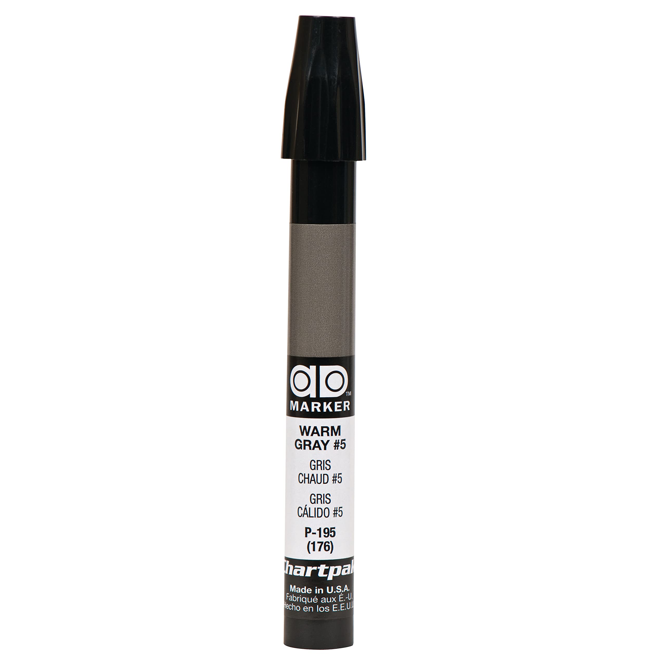 The Original Chartpak AD Marker, Tri-Nib, Warm Gray 5, 1 Each (P195)