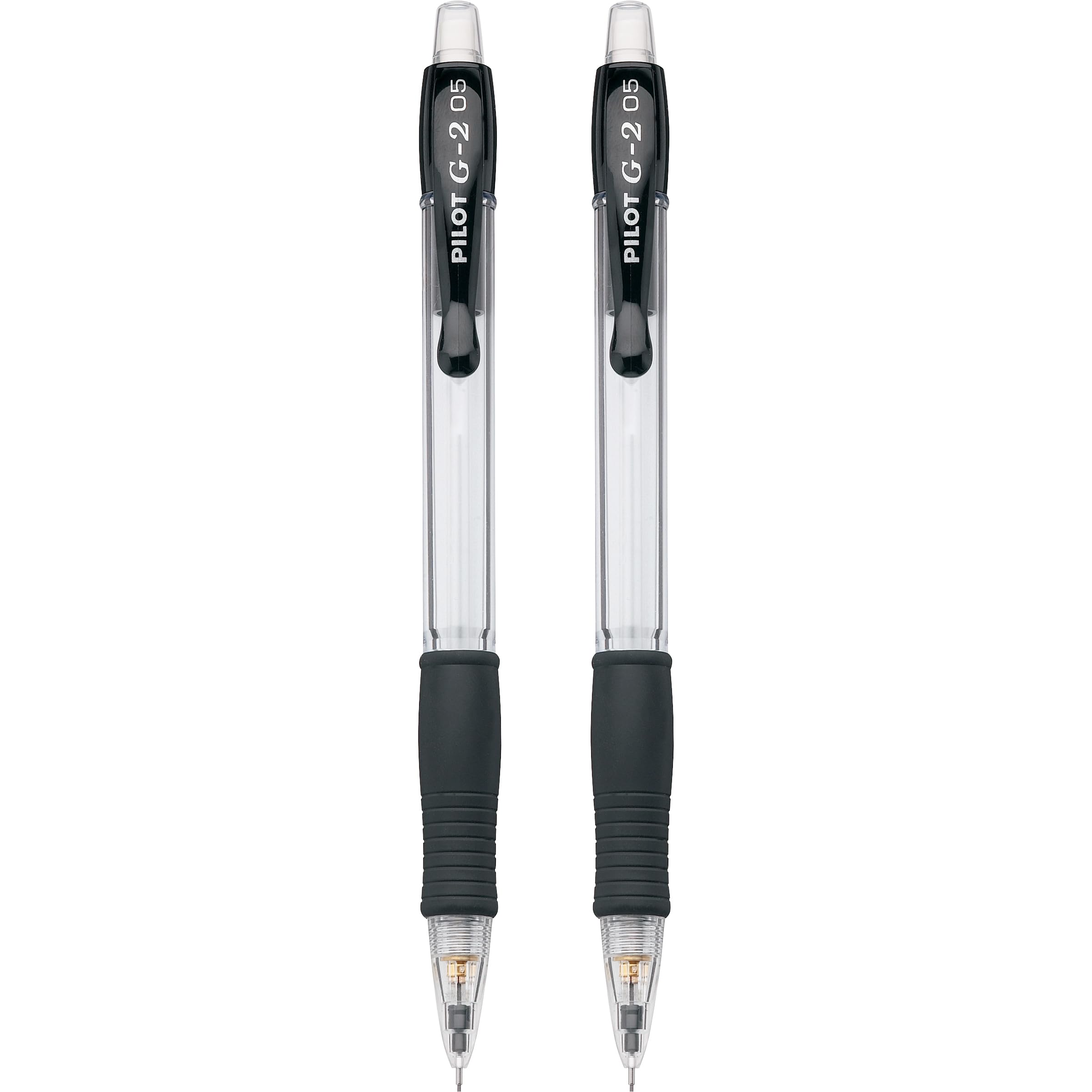 Pilot, G2 Mechanical Pencils, 0.5mm HB Lead, Clear Barrel, Pack of 2