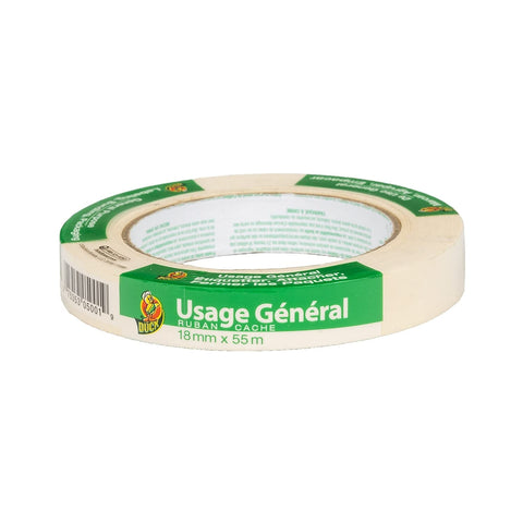 Duck Brand 394689 General Purpose Masking Tape, 0.7-Inch by 60-Yard, Single Roll, Beige