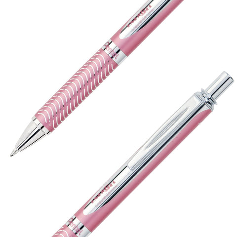 Pentel EnerGel Alloy RT Premium Liquid Gel Pen, (0.7mm), Medium Line, Pink Barrel, Black Ink (BL407P-A)