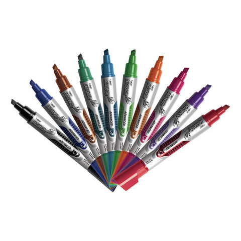 BIC GELITP121AST Low Odor and Bold Writing Dry Erase Marker Chisel Tip Assorted Dozen