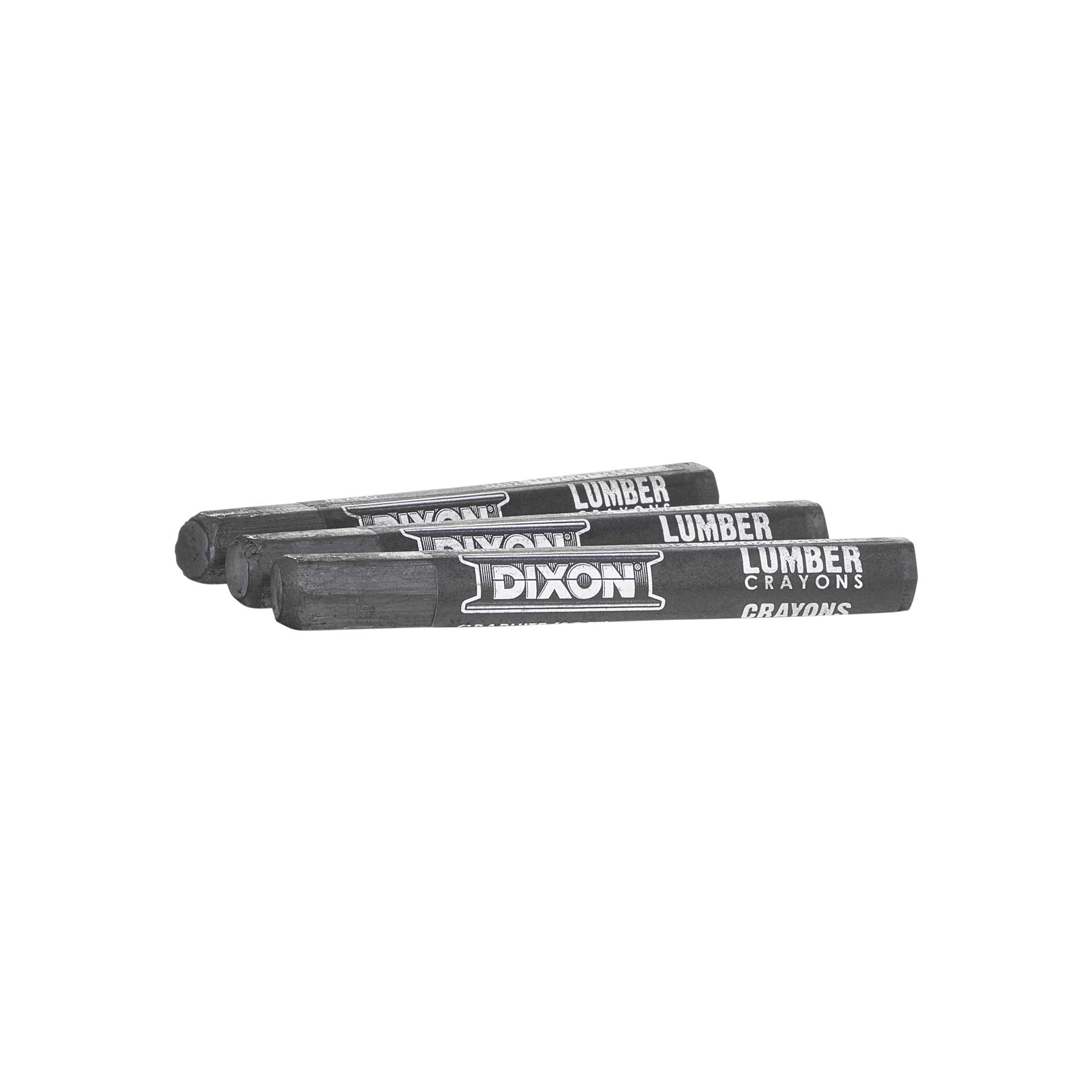 Dixon Industrial Lumber Marking Crayons, Soft Graphite, 4-1/2 x 1/2" Hex, Pack of 12 (36512)