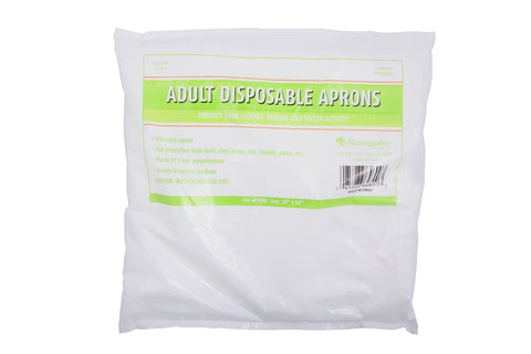 Baumgartens Adult Size Disposable Full-Length Plastic Aprons - Pack of 100