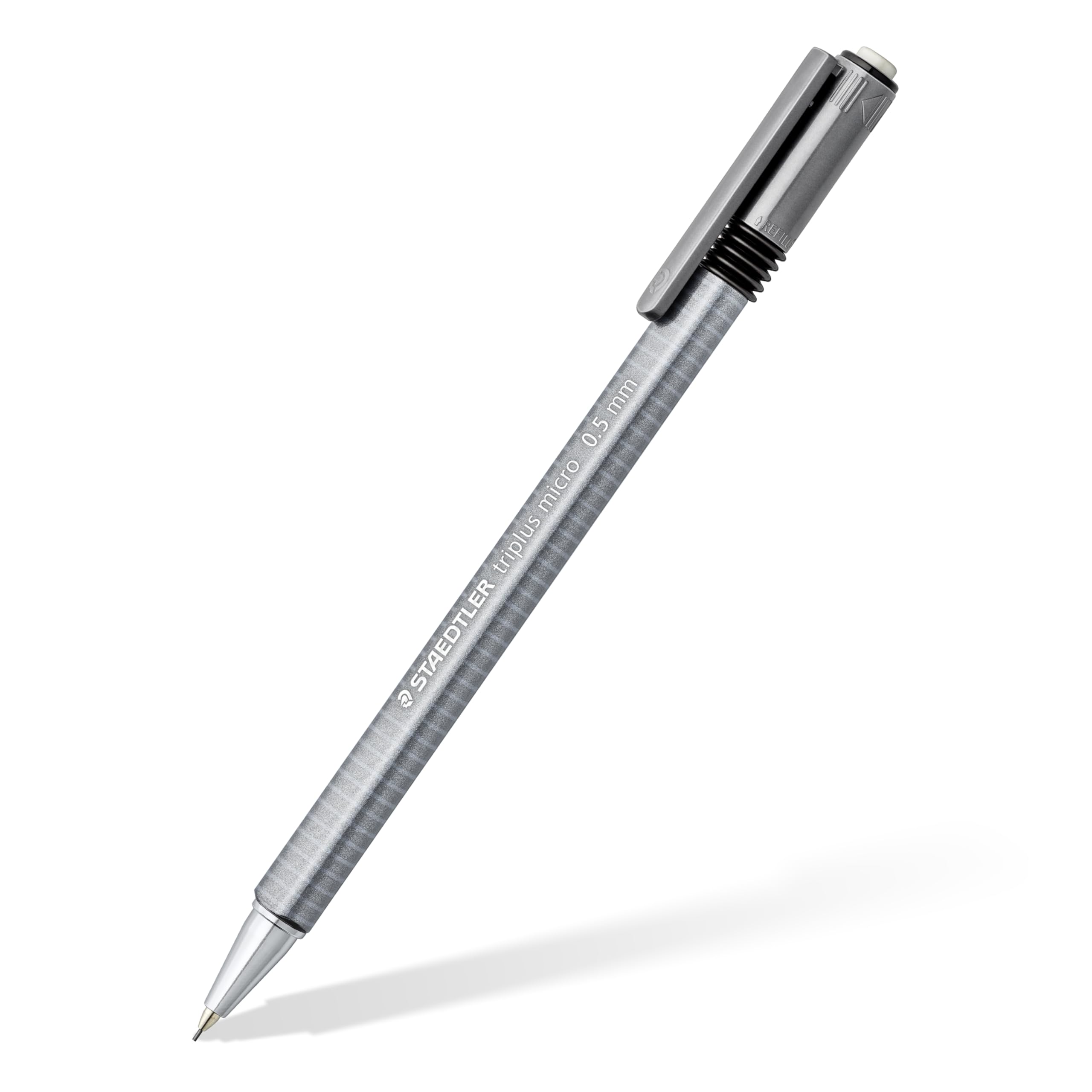 STAEDTLER Triplus Micro Mechanical Pencils (#2) 0.5mm lead, Retractable with Twist Eraser, Ergonomic Triangular Grip for Writing, Drawing & Drafting, 3-Pack
