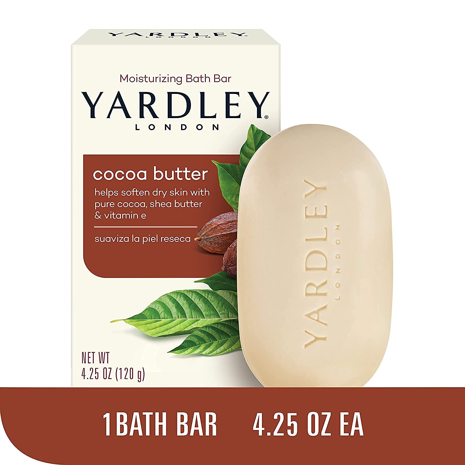 Yardley Moisturizing Bar Cocoa Butter 4.0 oz (Pack of 6)