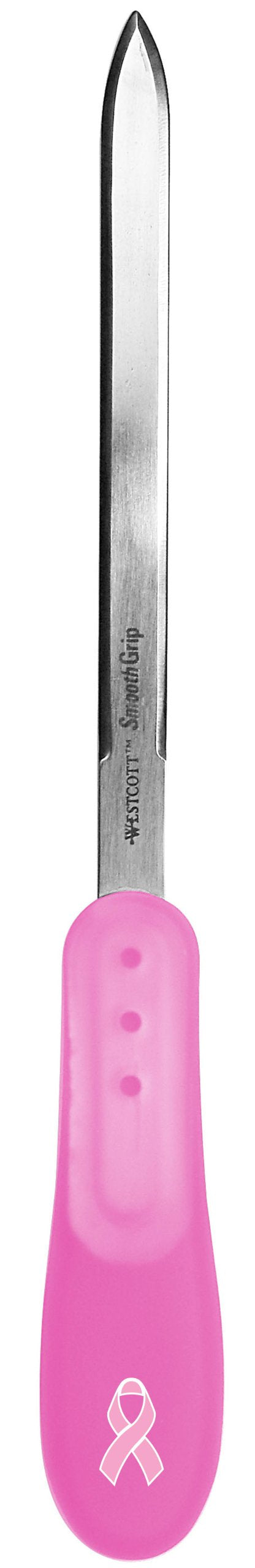 Westcott 9" Stainless Steel Letter Opener for Breast Cancer Awareness, Pink
