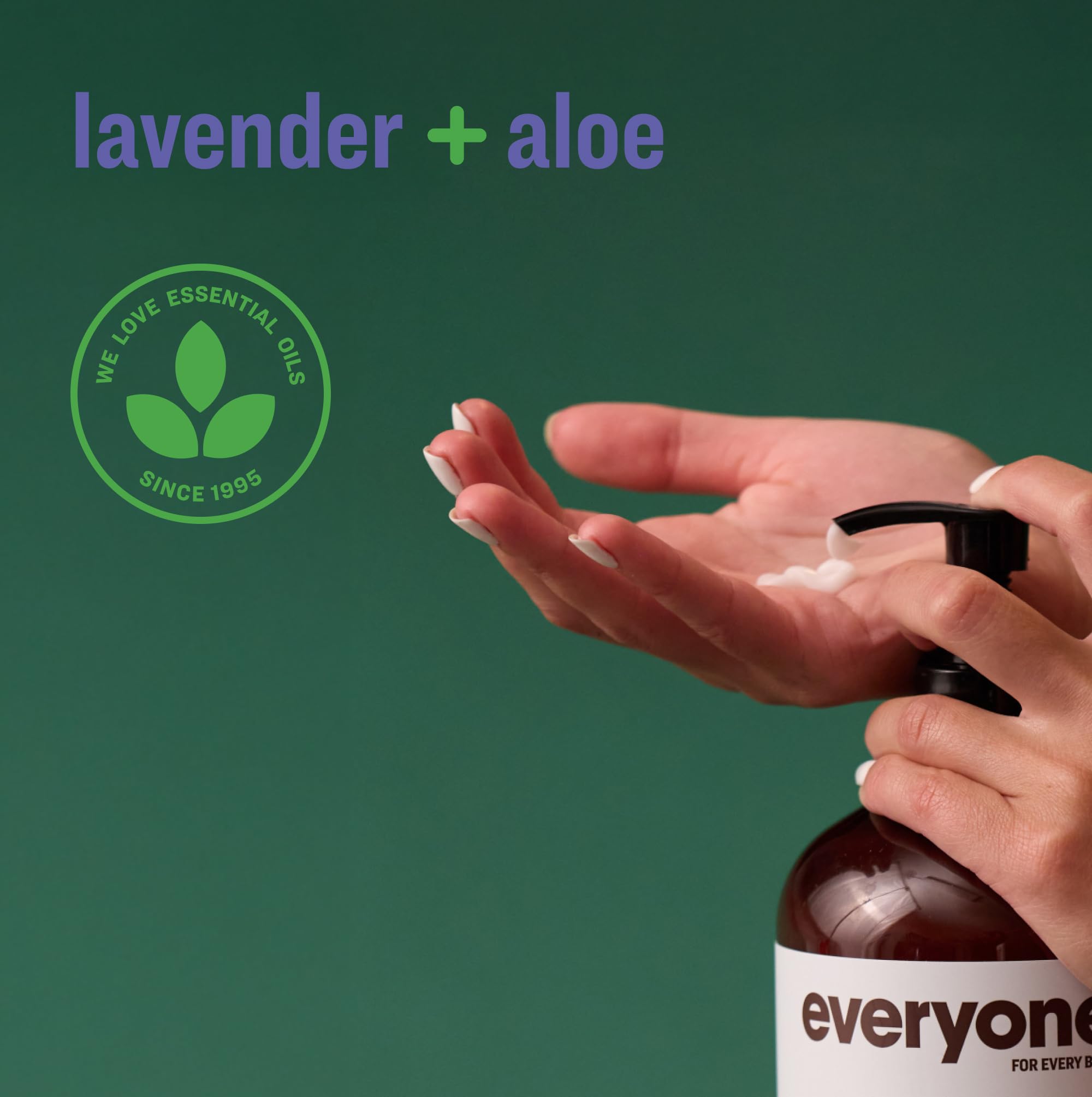 Everyone 2-in-1 Lotion for Hands/Body, 32 ounce (Pack of 1) Lavender and Aloe made with Essential Oils for Men and Women