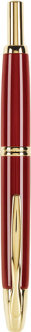 PILOT Vanishing Point Collection Refillable & Retractable Fountain Pen, Red Barrel with Gold Accents, Blue Ink, Broad Nib (60367)