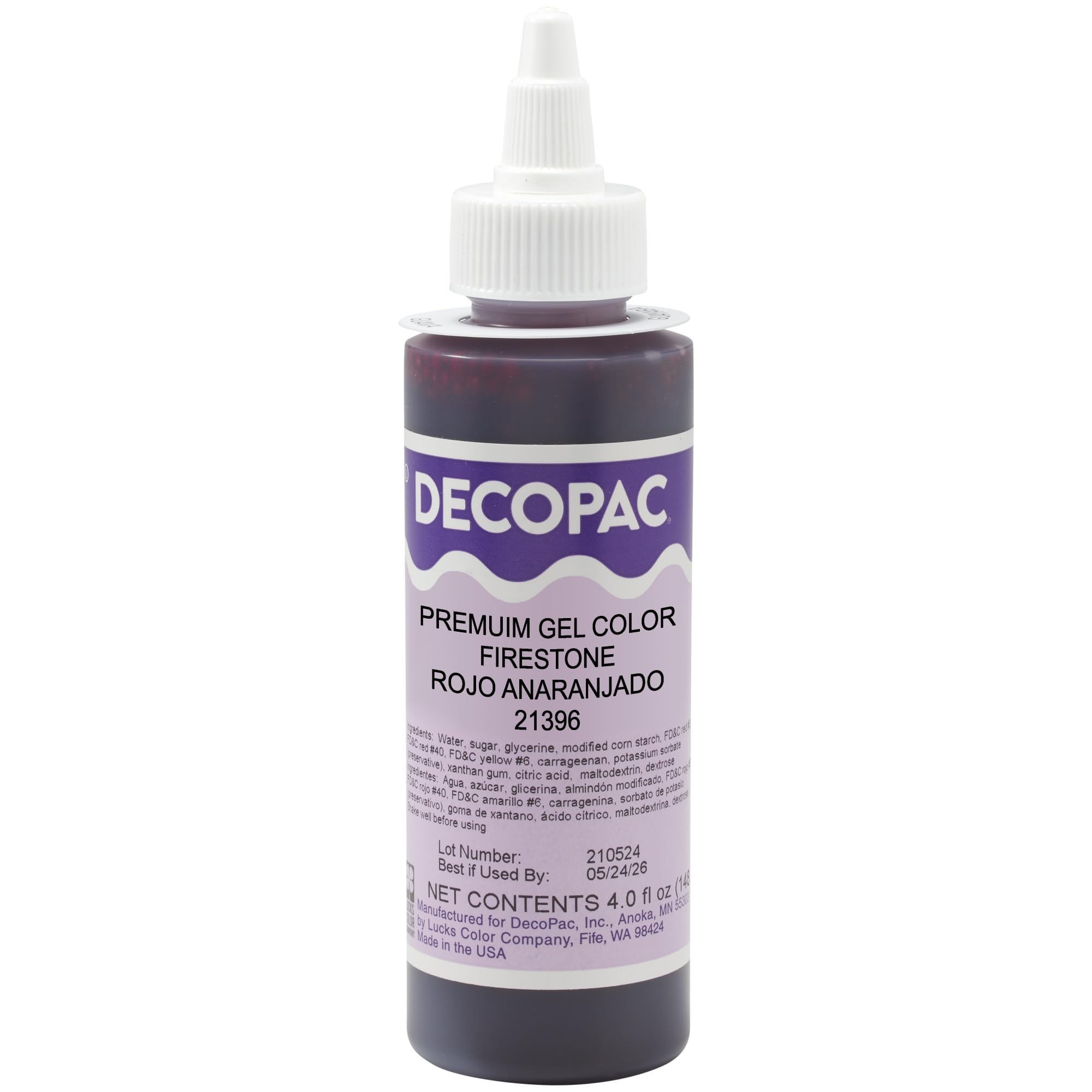 DecoPac Firestone Trend Premium Gel Color Cake Decorations, Red Food Coloring - Red Gel Color - 4 Fl Oz