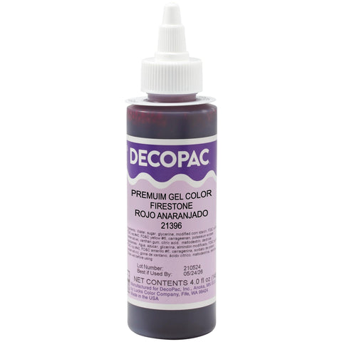 DecoPac Firestone Trend Premium Gel Color Cake Decorations, Red Food Coloring - Red Gel Color - 4 Fl Oz