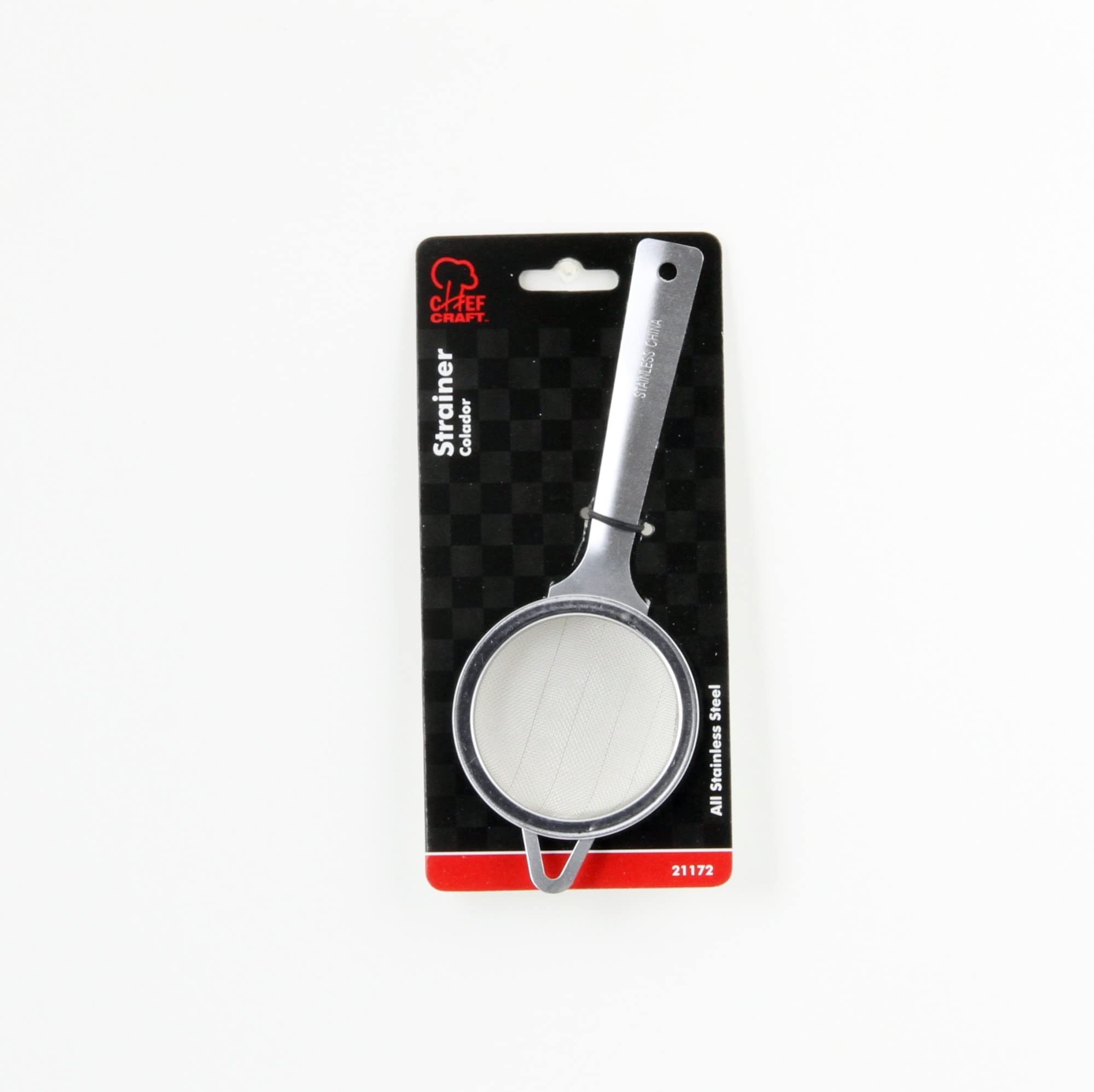 Chef Craft Select Mini Strainer, 6.75 inches tall 2.5 inch diameter, Stainless Steel