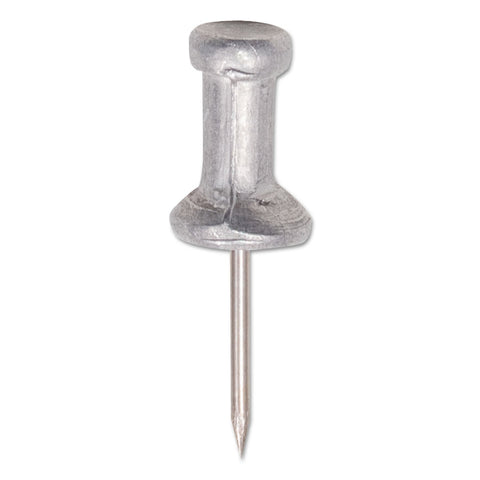 GEM CPAL4 Aluminum Head Push Pins, Aluminum, Silver, 1/2-Inch, 100/Box