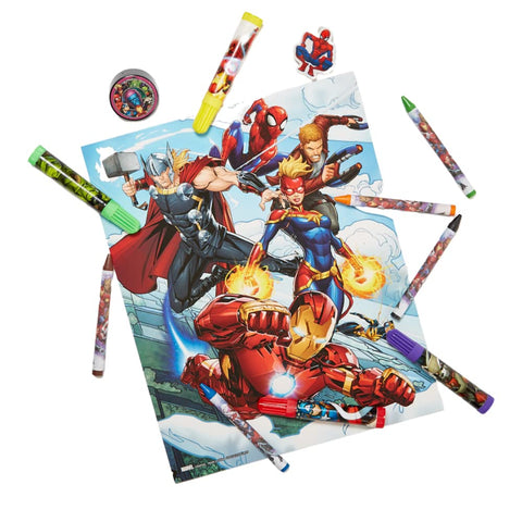 Innovative Designs Marvel Avengers Coloring Art and Sticker Set for Boys and Girls, 30 Pcs.