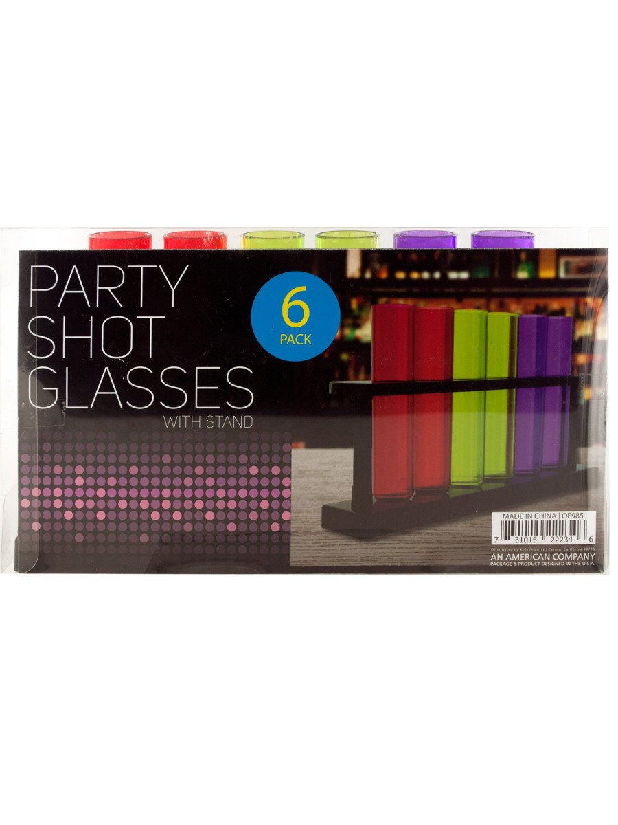 Kole OF985 Test Tube Party Shot Glasses with Stand, Regular