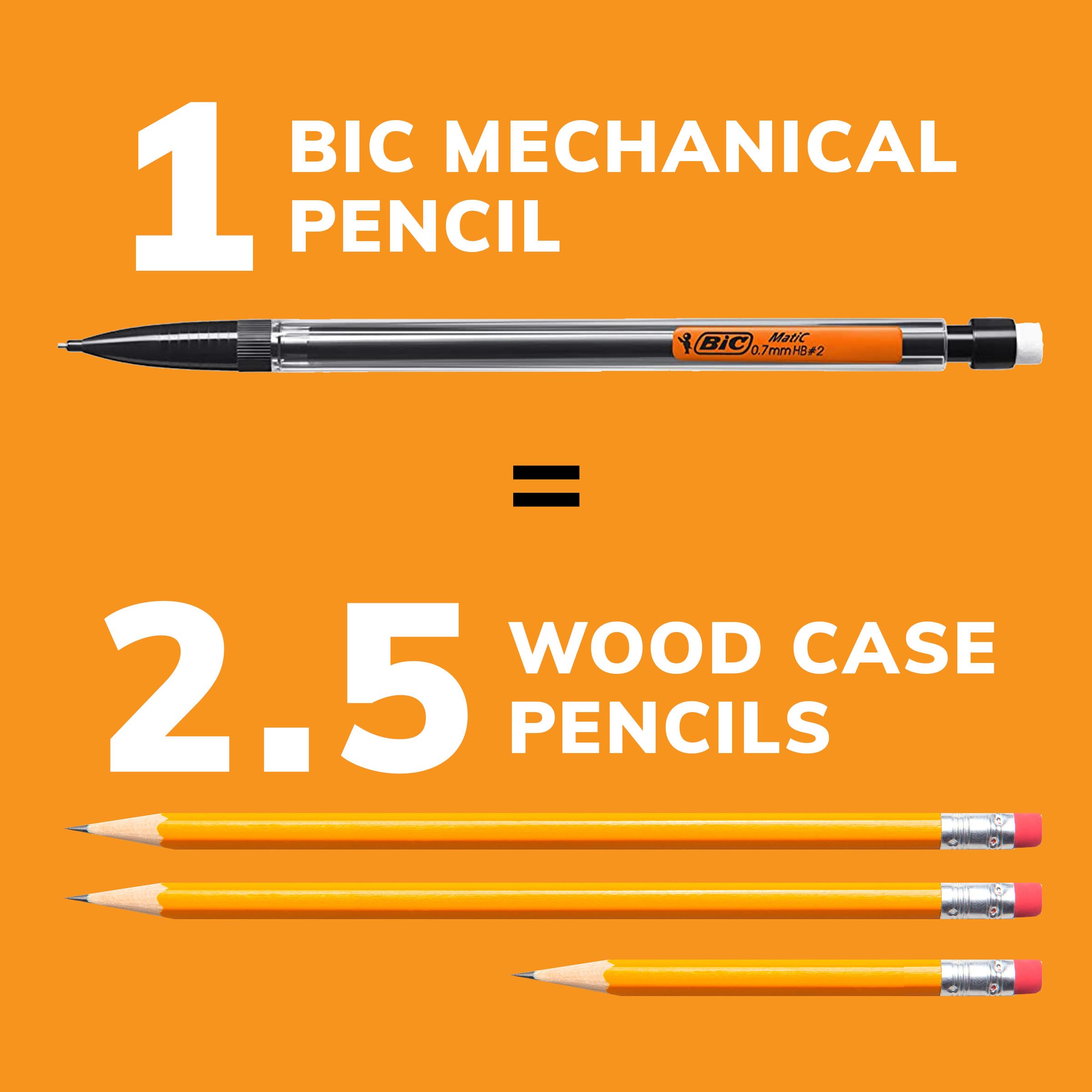 BIC Xtra-Smooth Mechanical Pencils with Erasers, Medium Point (0.7mm), 5-Count Pack, Bulk Mechanical Pencils for School or Office Supplies
