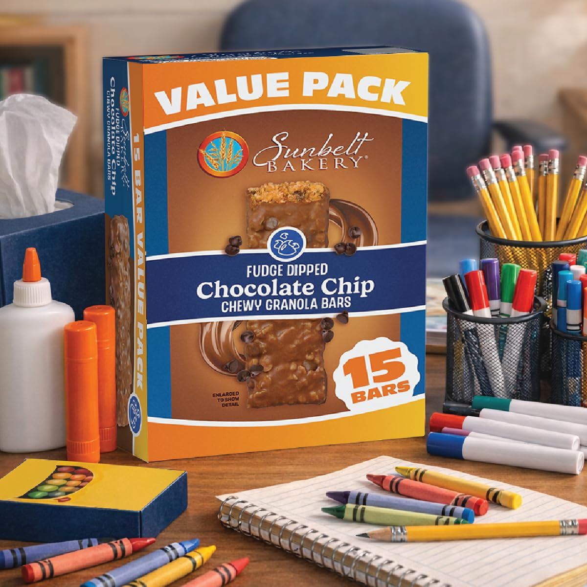 Sunbelt Bakery Fudge Dipped Chocolate Chip Chewy Granola Bars, Value Pack, 15 Count (Pack of 1)