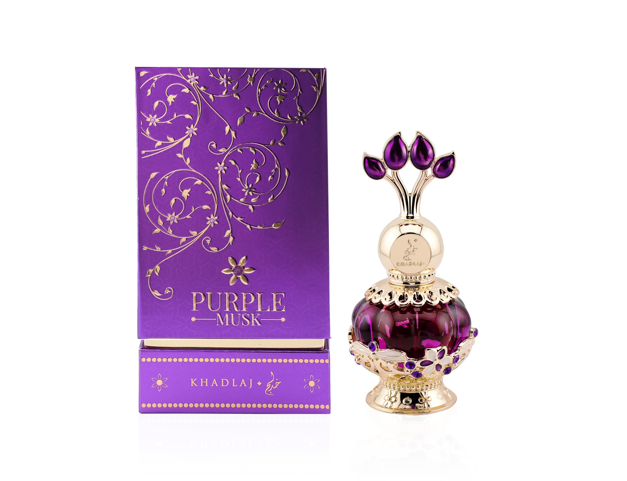 Khadlaj Purple Musk Concentrated Perfume Oil for Women, 20 ml / 0.7 Ounce