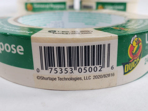 Duck 394693 Brand General Purpose Masking Tape, Single Roll, 0.94" X 60 Yd., Beige