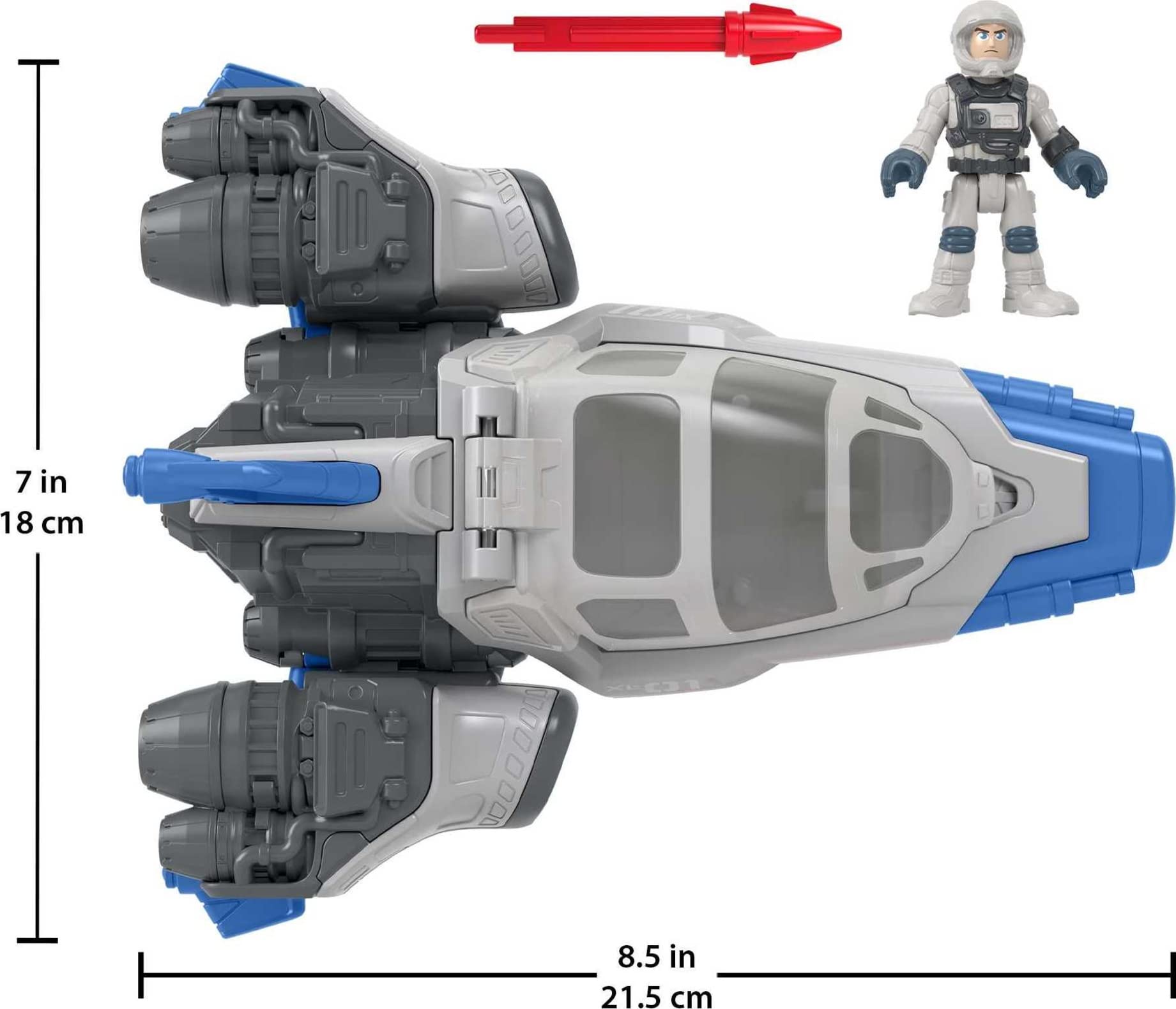 Fisher-Price Disney and Pixar Lightyear Toys Imaginext Hyperspeed Explorer XL-01 Spaceship & Buzz Lightyear Figure Set for Pretend Play Ages 3+ Years​
