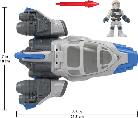 Fisher-Price Disney and Pixar Lightyear Toys Imaginext Hyperspeed Explorer XL-01 Spaceship & Buzz Lightyear Figure Set for Pretend Play Ages 3+ Years​