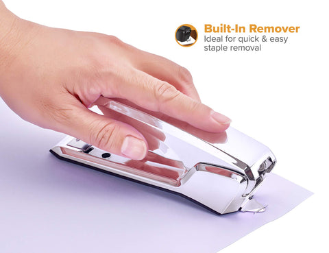 Bostitch Office Ascend 3 in 1 Stapler Integrated Remover & Staple Storage, 42 Staples Included, 2 Sheet Capacity, Lightweight, Blue