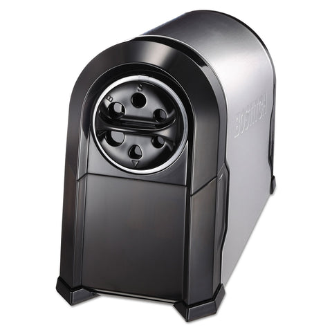 Bostitch Office SuperPro Glow Electric Pencil Sharpener, Heavy Duty Commercial Classroom, Replaceable Cutter Cartridge System, 6-Hole, Silver/Black