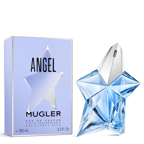 Mugler Angel - Eau de Parfum - Women's Perfume - Ambery & Woody - With Bergamot, Praline, and Patchouli - Long Lasting Fragrance - 3.3 Fl Oz